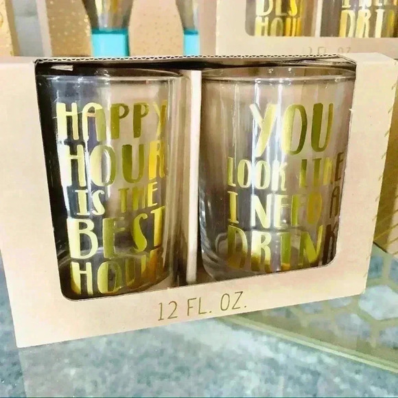 2 Wit & Whimsy Rocks Glasses (12oz) New in Box - Picture 1 of 6